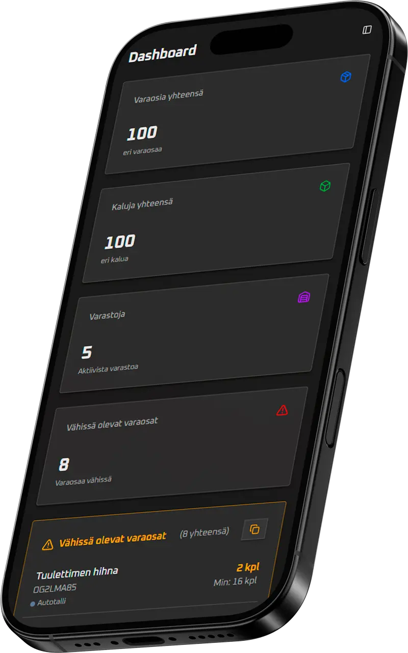Kalusi.fi -sovellus mobiililaitteella